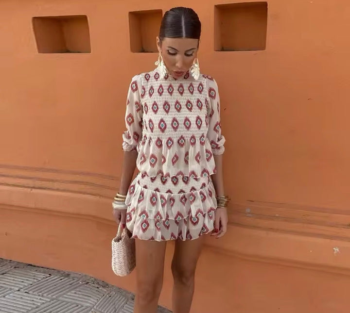 Women’s Smocked A-Line Wedding Guest Mini Dress