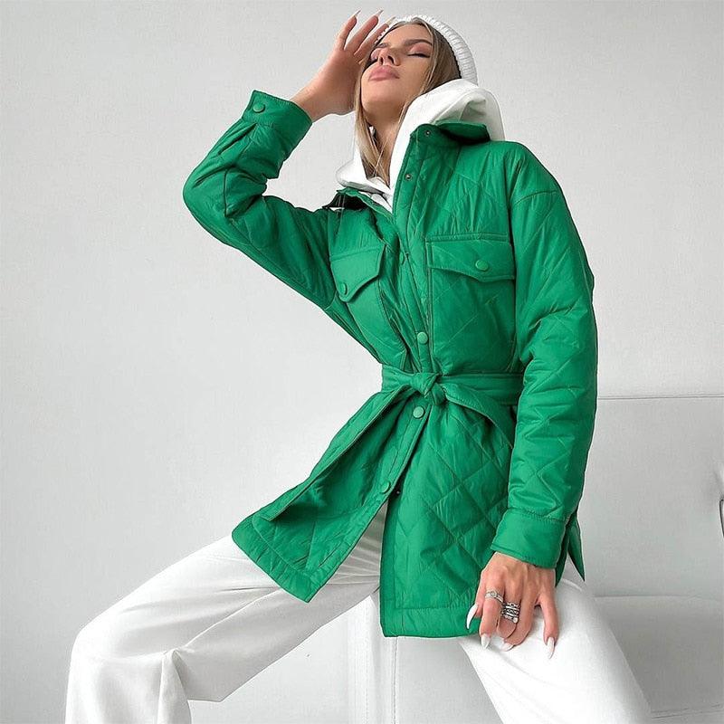Nova | Women's Oversized Quilted Belted Winter Jacket
