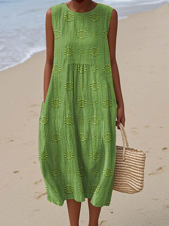 Women’s Printed Sleeveless Midi Dress