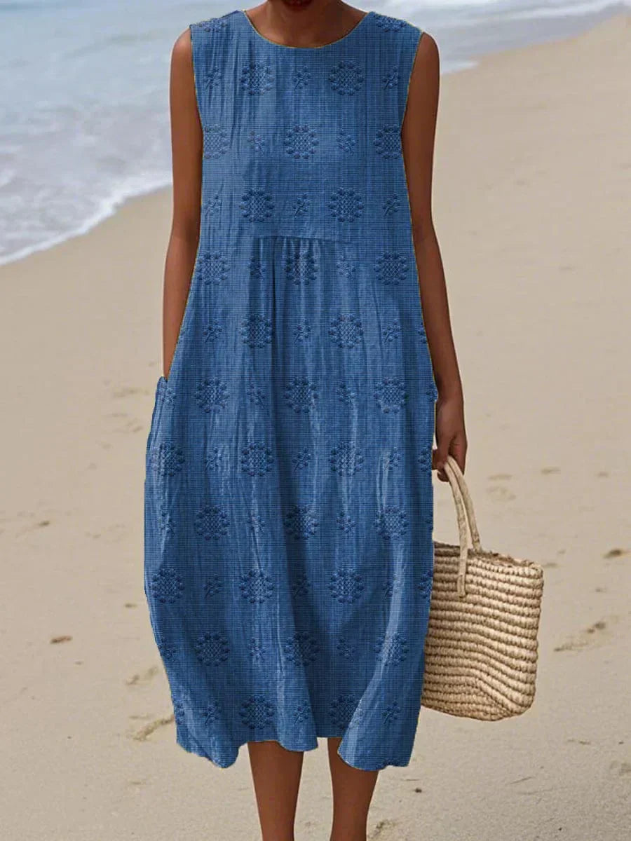 Women’s Printed Sleeveless Midi Dress