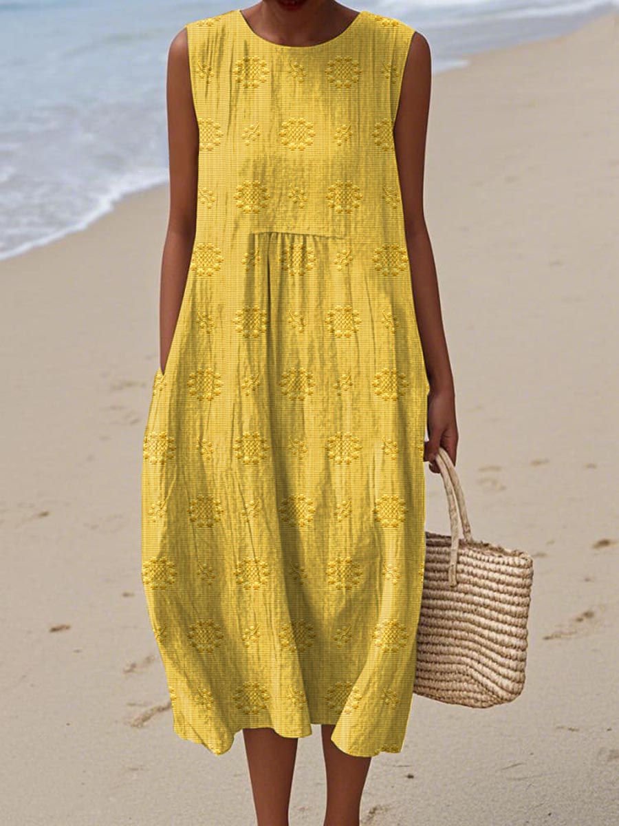 Women’s Printed Sleeveless Midi Dress