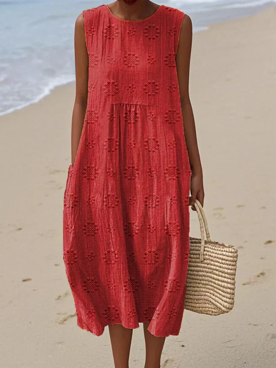 Women’s Printed Sleeveless Midi Dress