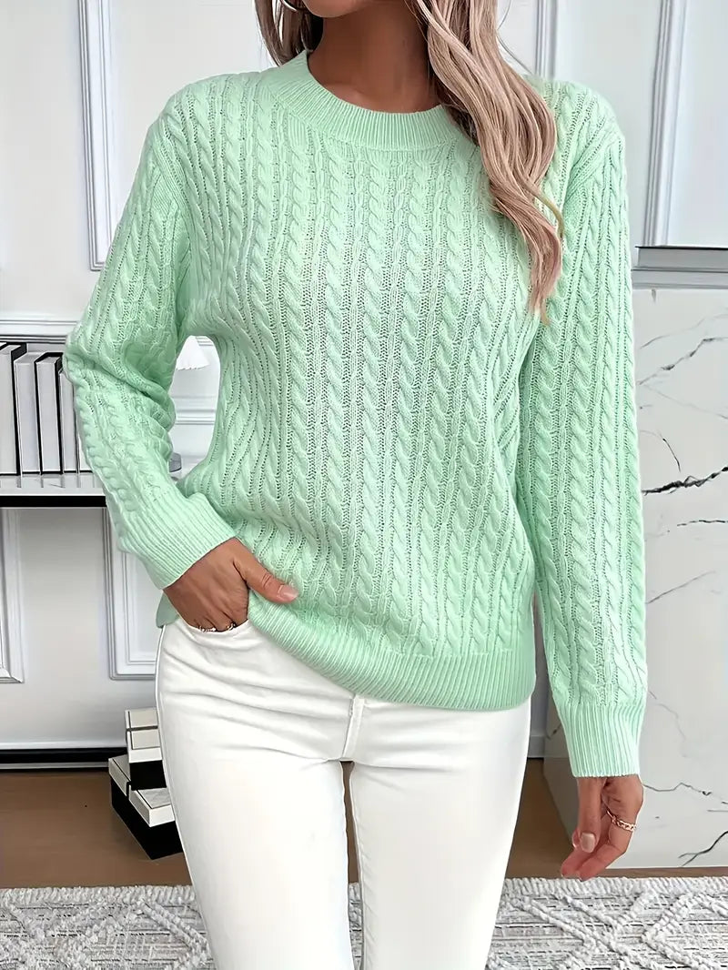 Reese | Women's Long Sleeve Cable Knit Sweater