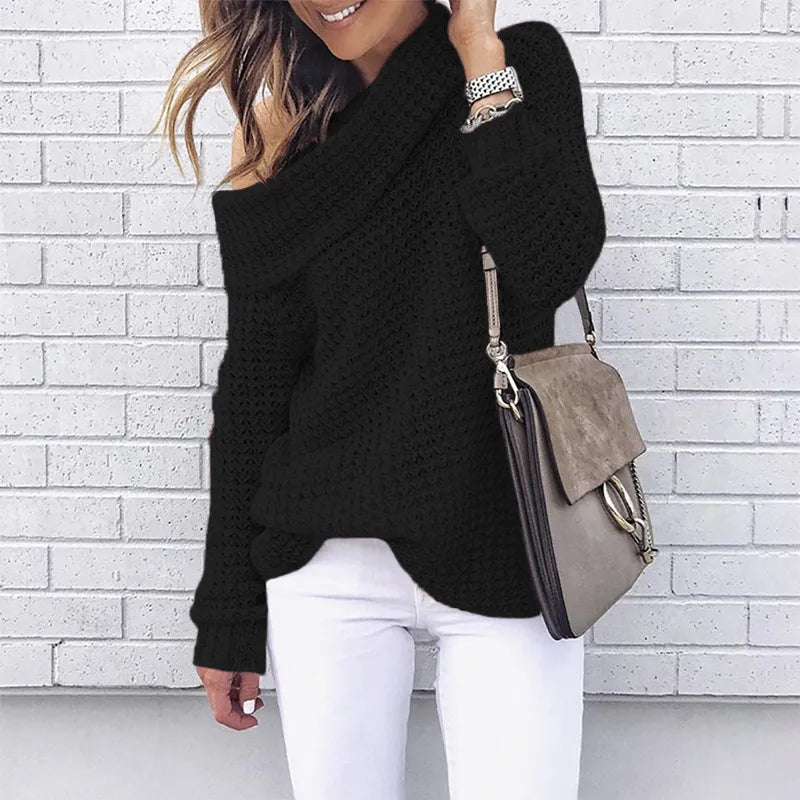 Rose | Women's Off-Shoulder Wool Knit Sweater
