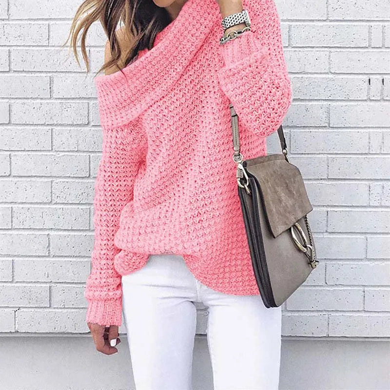 Rose | Women's Off-Shoulder Wool Knit Sweater
