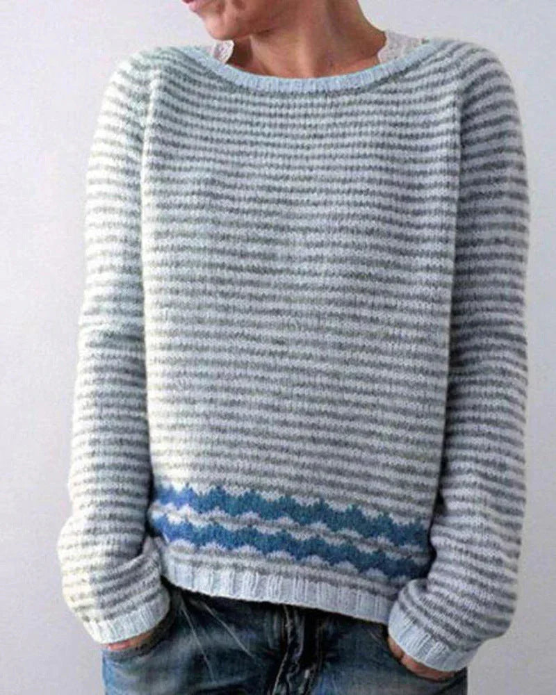 Andrea | Damen-Winter-Weihnachtspullover mit nordischem Muster
