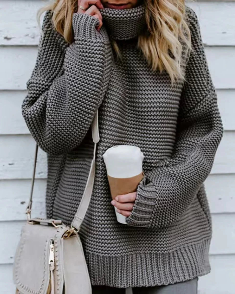 Sienna | Women's Oversized Chunky Knit Turtleneck Sweater