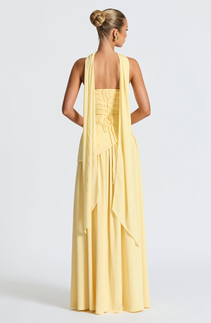 Women’s Strapless Maxi Dress With High Slit And Elegant Fit