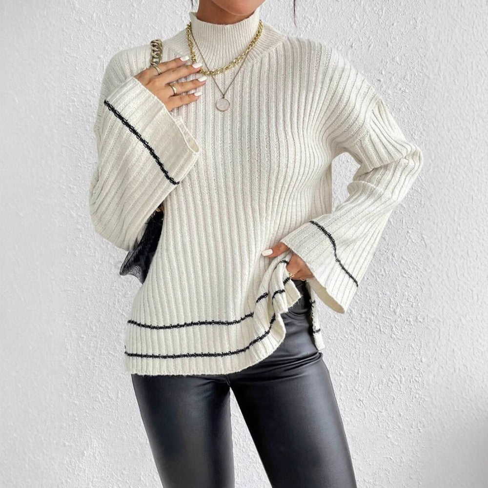 Simone | Women's Ribbed Stretchy Turtleneck Sweater