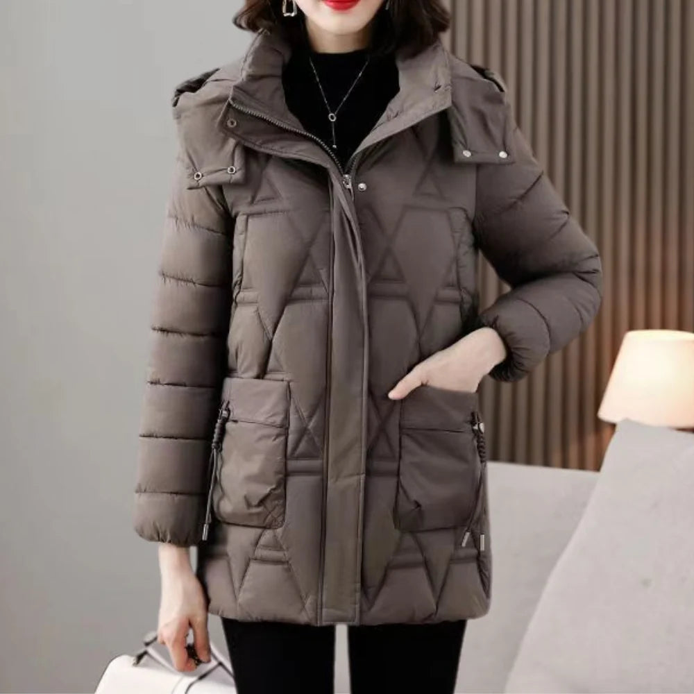 Stella | Women's Quilted Black Winter Coat