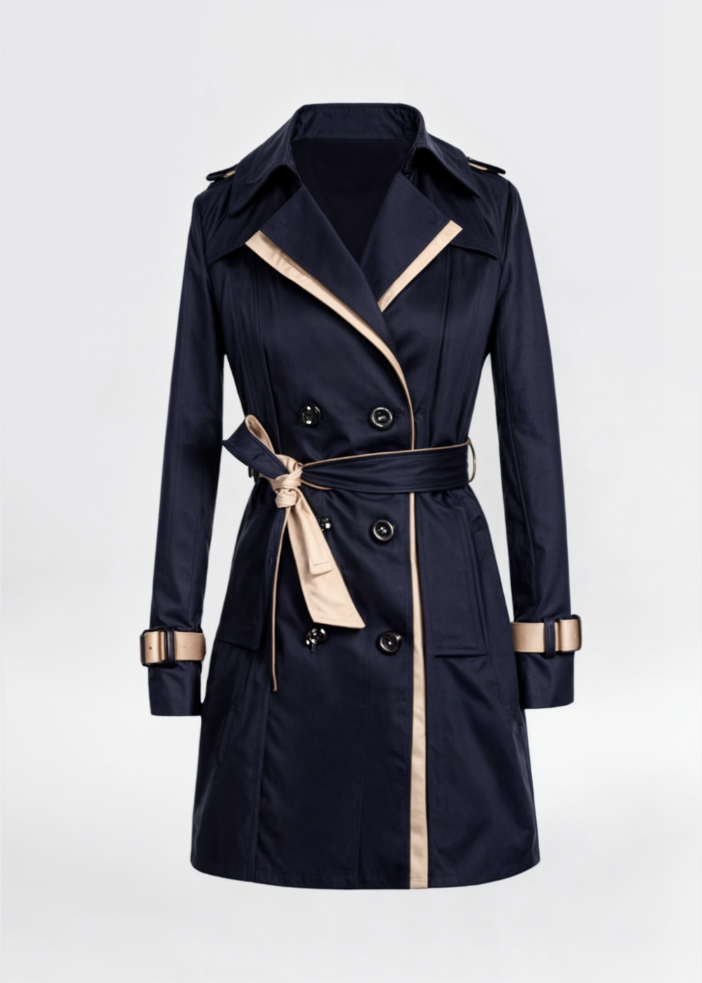 Tatum | Women's Long Button-Front Trench Coat