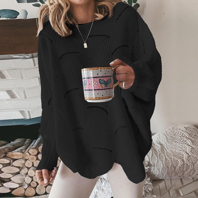 Theodora | Women's Loose Knit Long Sleeve Sweater
