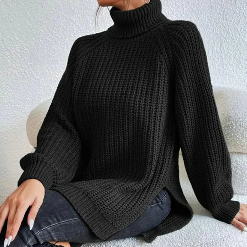 Veronica | Women's Oversized Ribbed Turtleneck Sweater