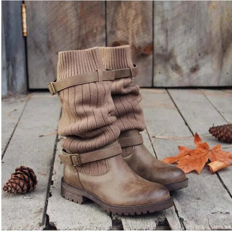 Willow | Women's Cozy Knit Relaxed Knee High Boots
