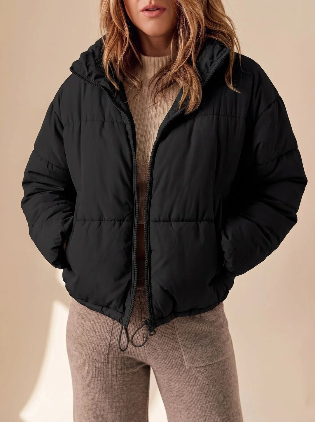 Willow | Women's Quilted Oversized Cropped Down Jacket