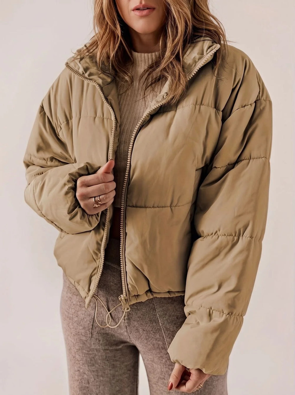 Willow | Women's Quilted Oversized Cropped Down Jacket