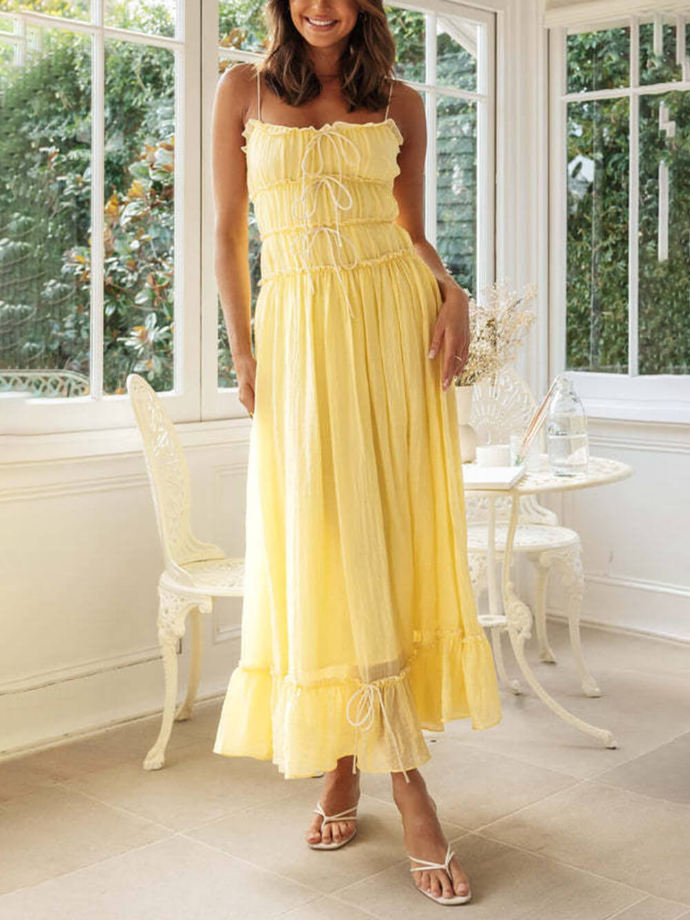 Women's Bohemian Spaghetti-Strap Midi Dress