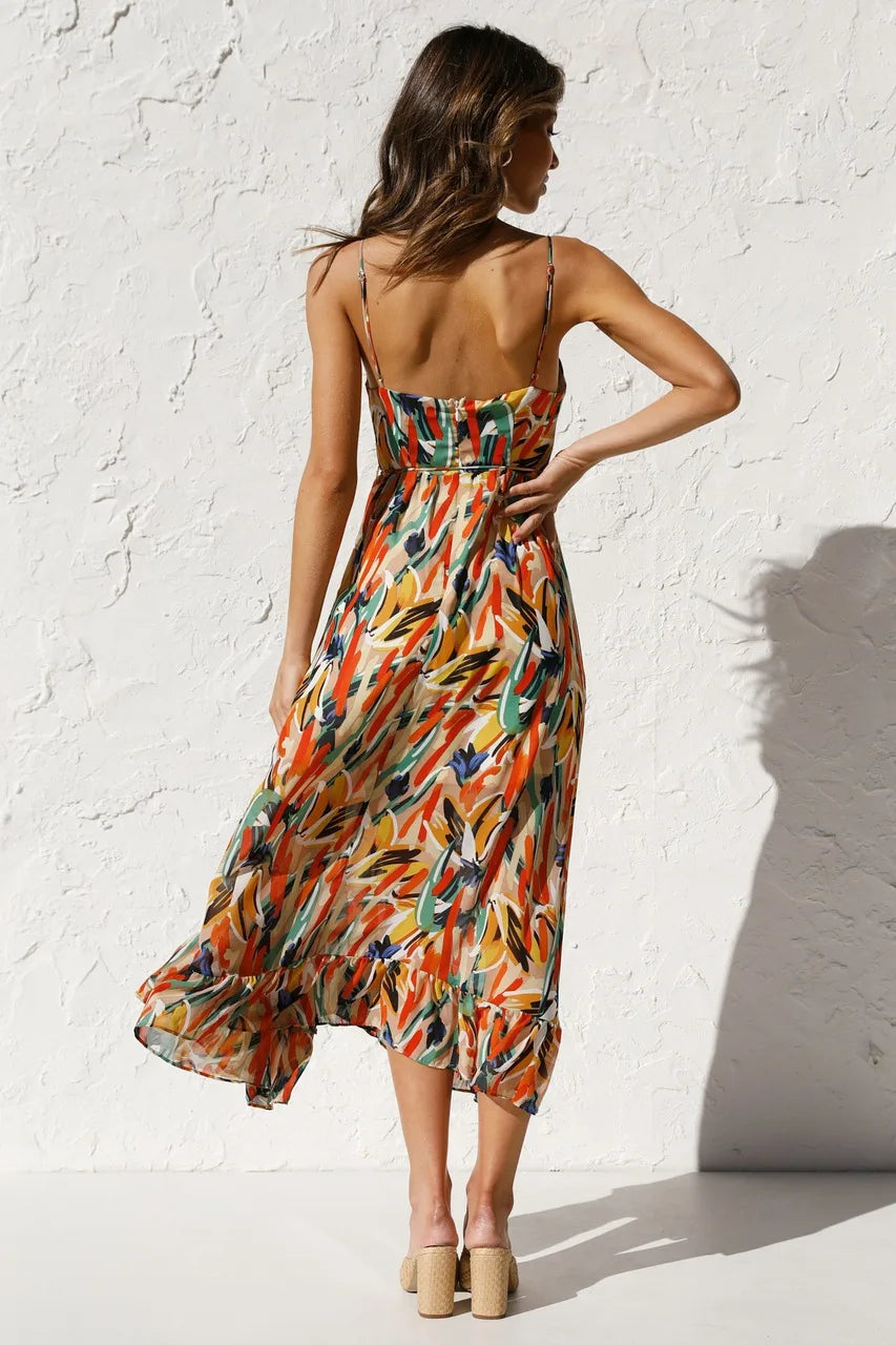 Women's Boho Summer Midi Sundress