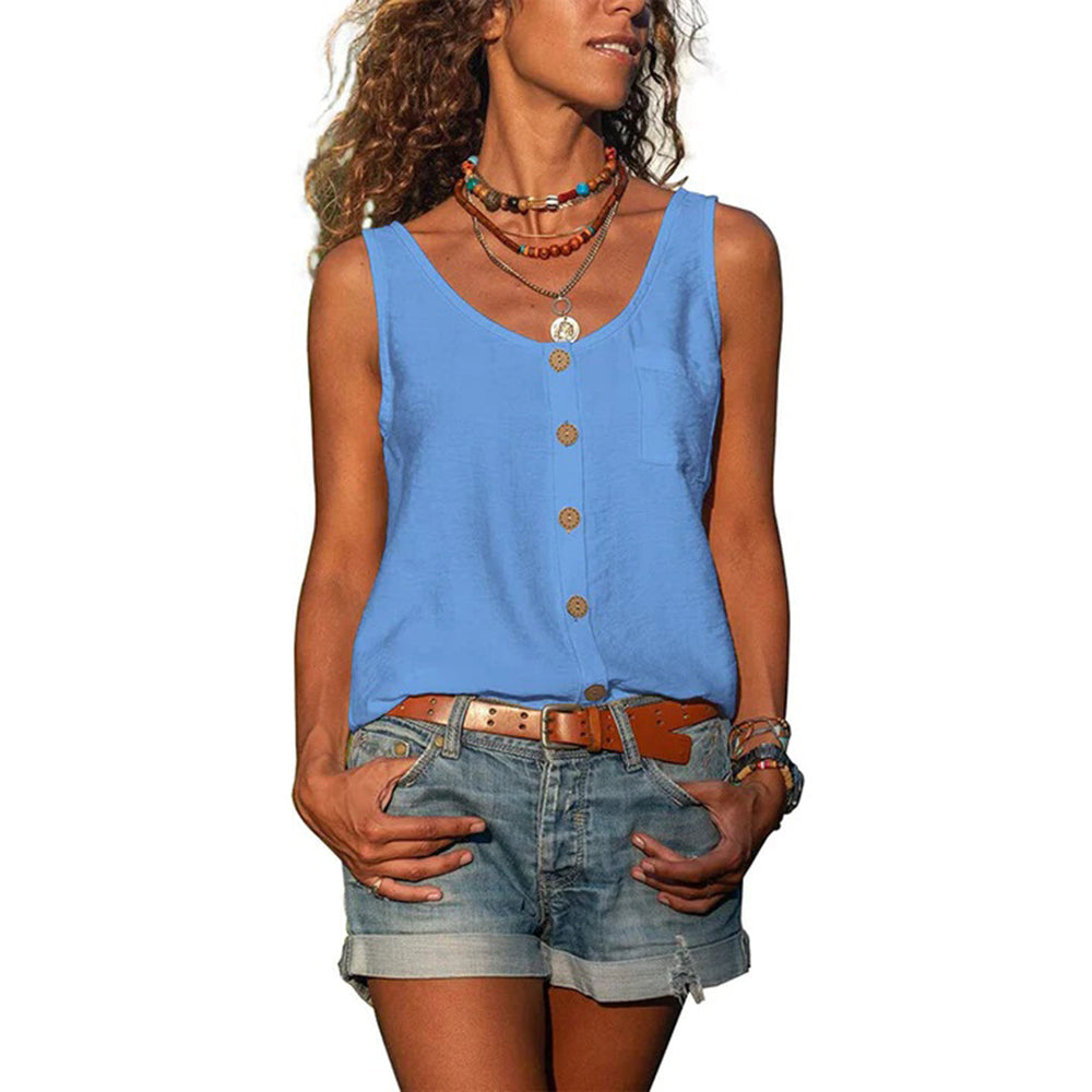Women's Casual Loose Fit Sleeveless Summer Top