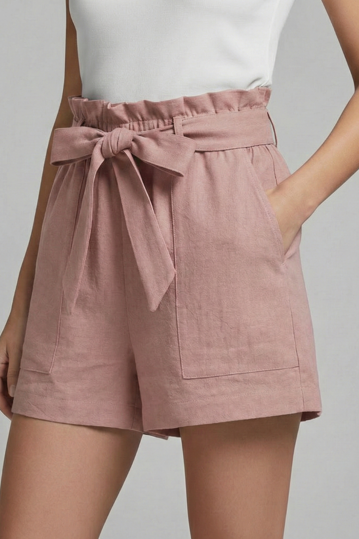 Women's Casual Tie Waist Pocket Summer Shorts