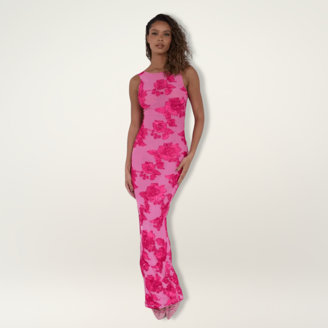 Women's Elegant Floral Print Maxi Dress