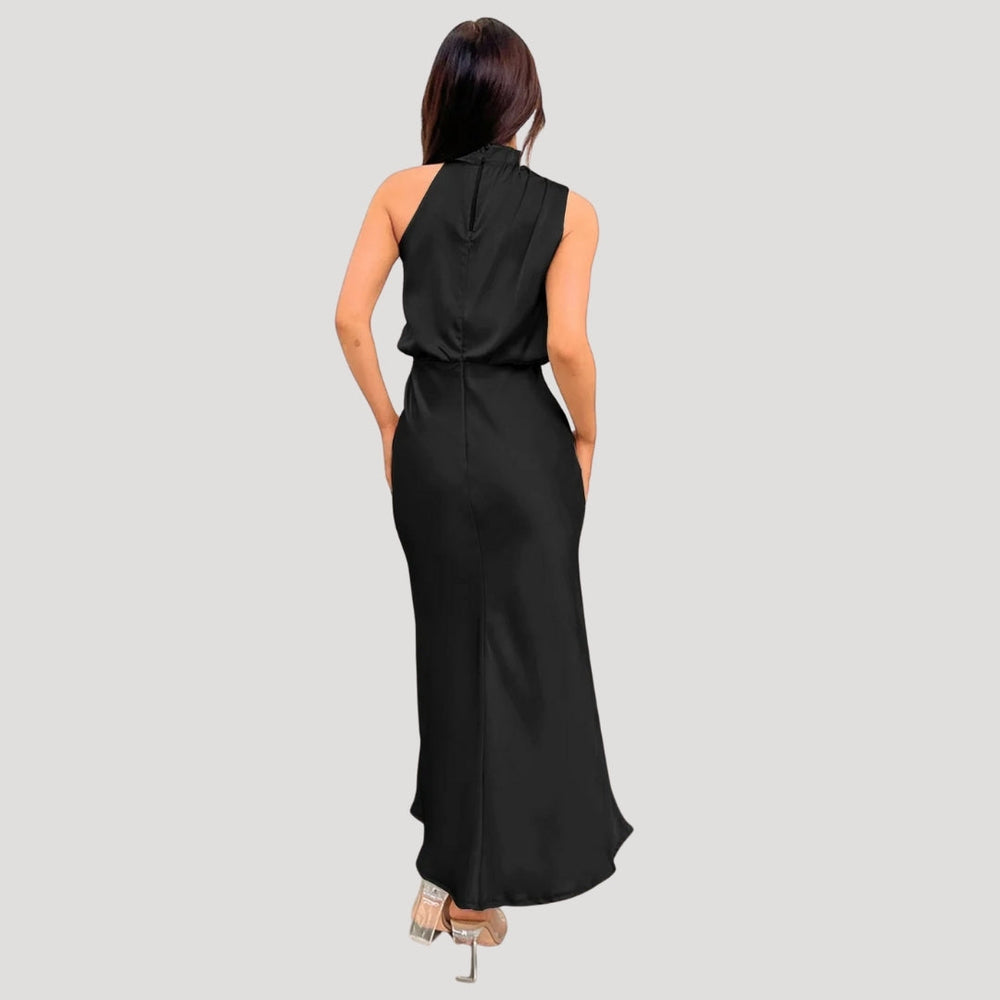 Women's Elegant High Neck Wedding Guest Maxi Dress