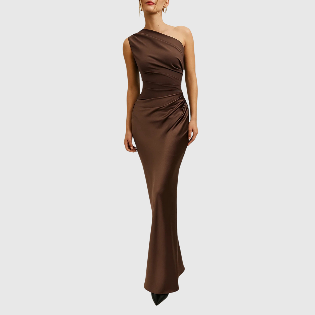 Women's Elegant One-Shoulder Evening Maxi Dress