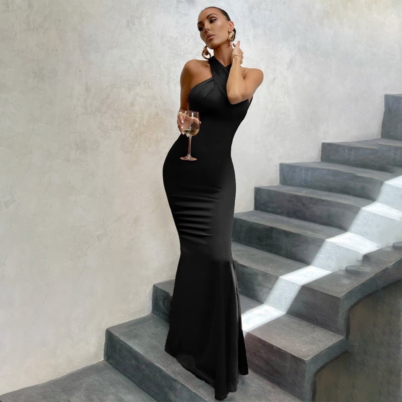 Women's Elegant Open-Back Maxi Dress