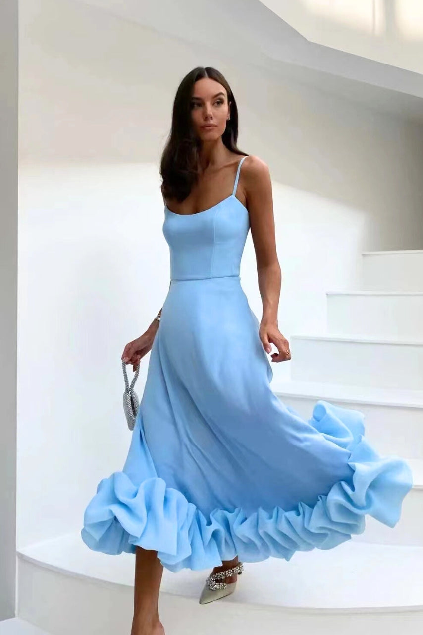 Women's Elegant Pleated Evening Maxi Dress