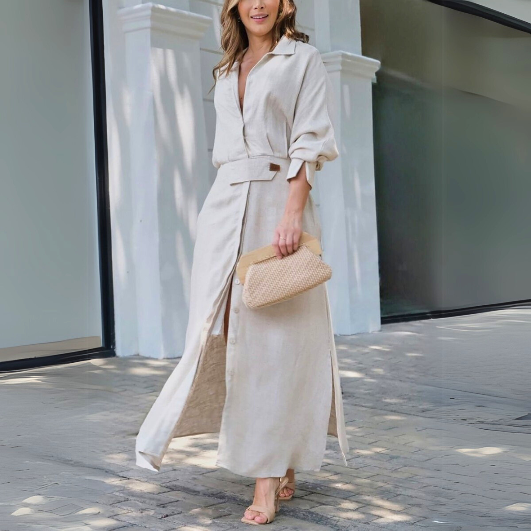 Women's Elegant V-Neck Maxi Dress