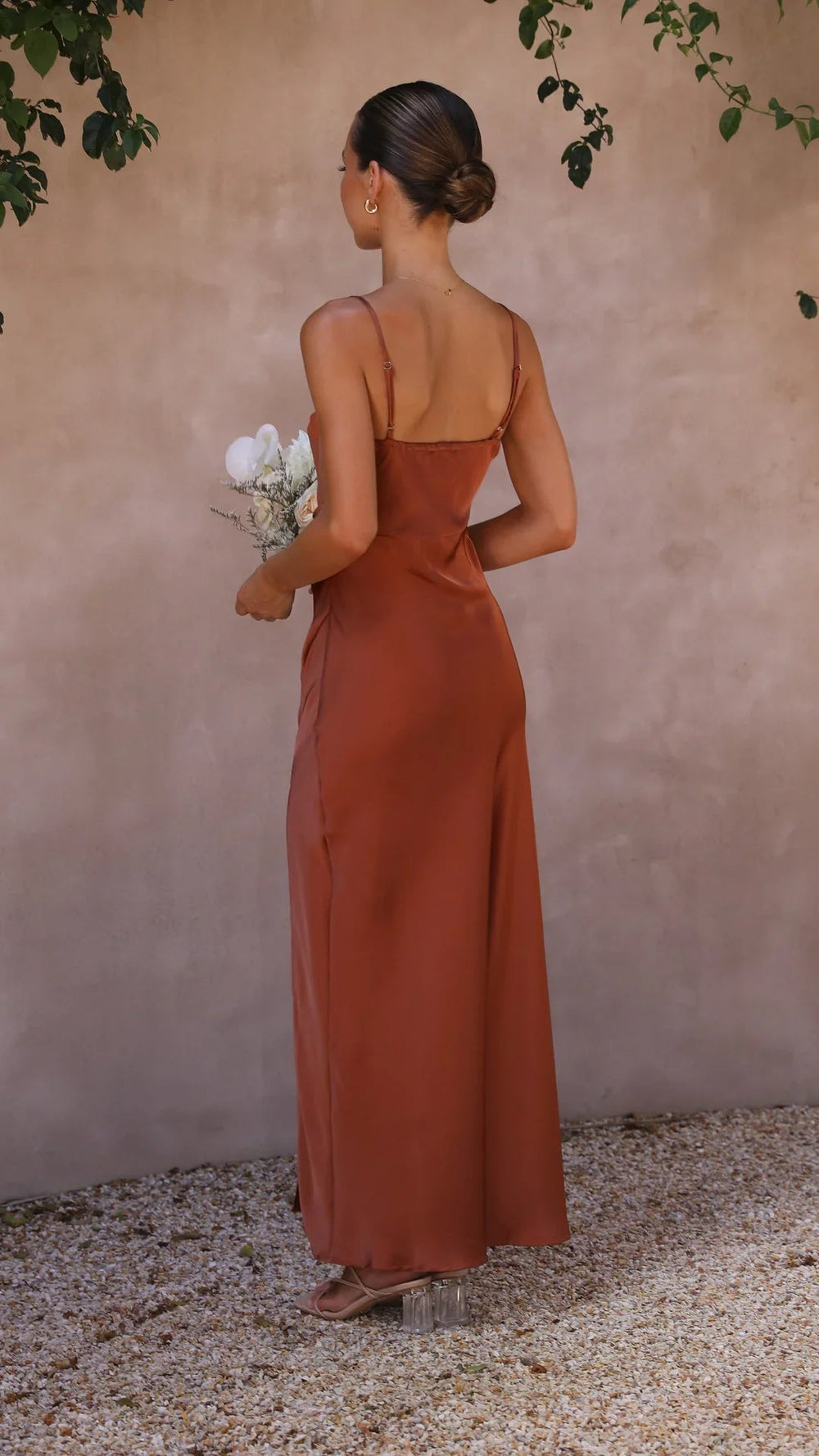 Women's Elegant Wedding Guest Side Slit Maxi Dress