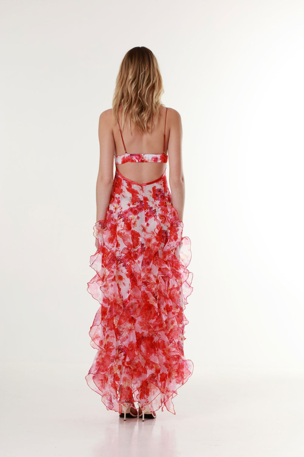 Women's Floral Formal Tulle Maxi Dress