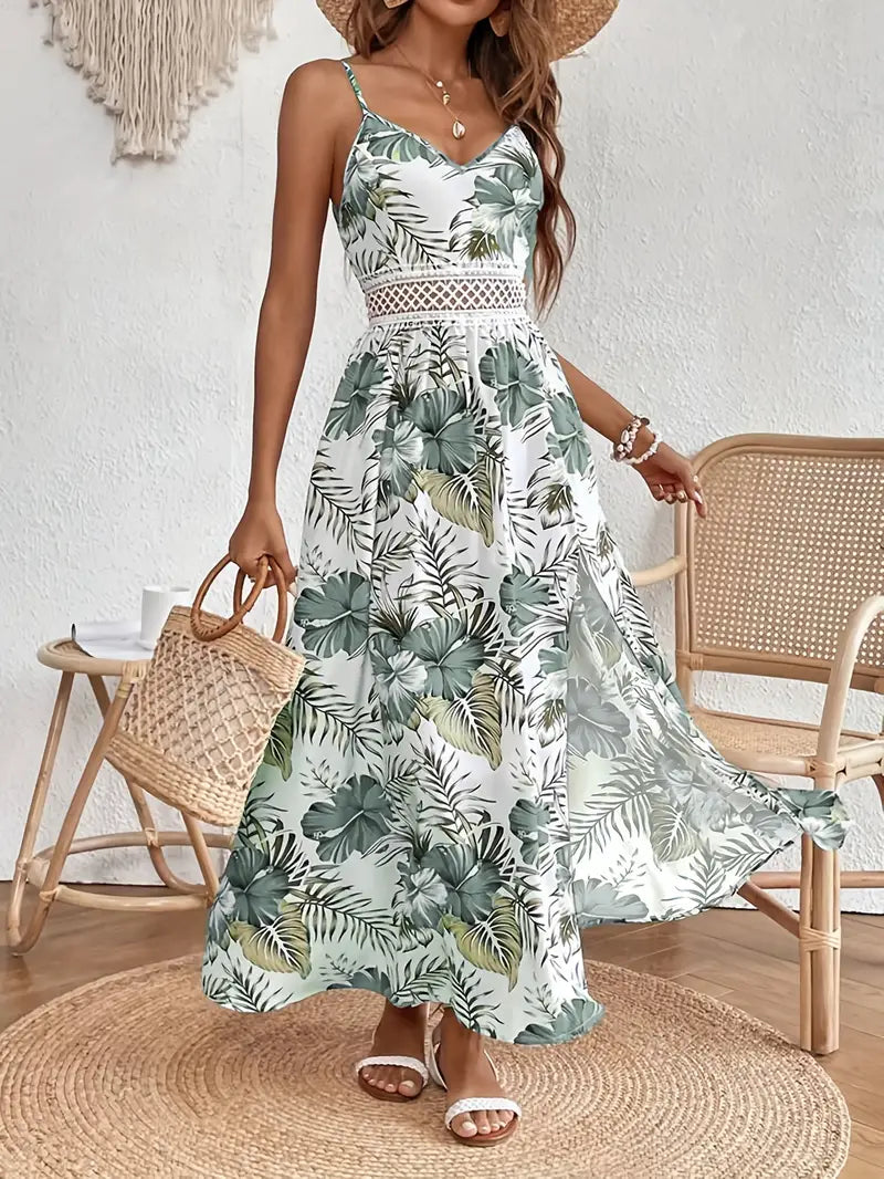 Women's Floral Print Wedding Guest Midi Dress
