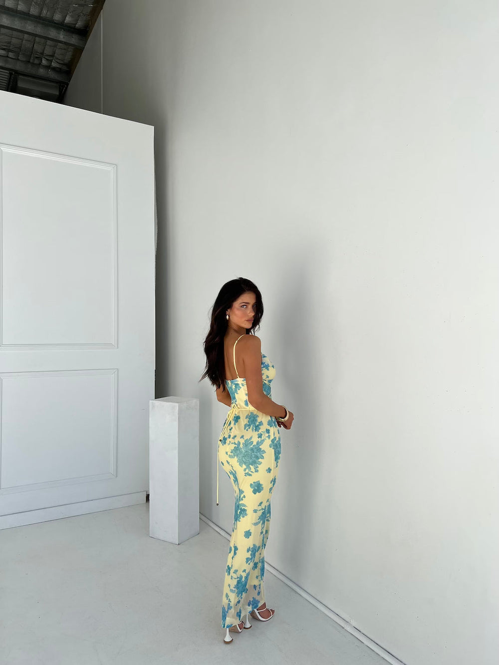 Women's Floral Sleeveless Wedding Guest Maxi Dress