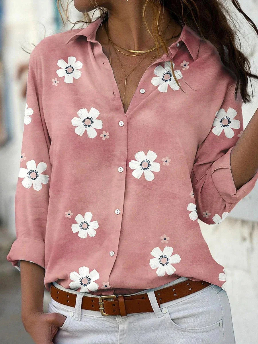 Women's Flowing Floral Print Casual Blouse