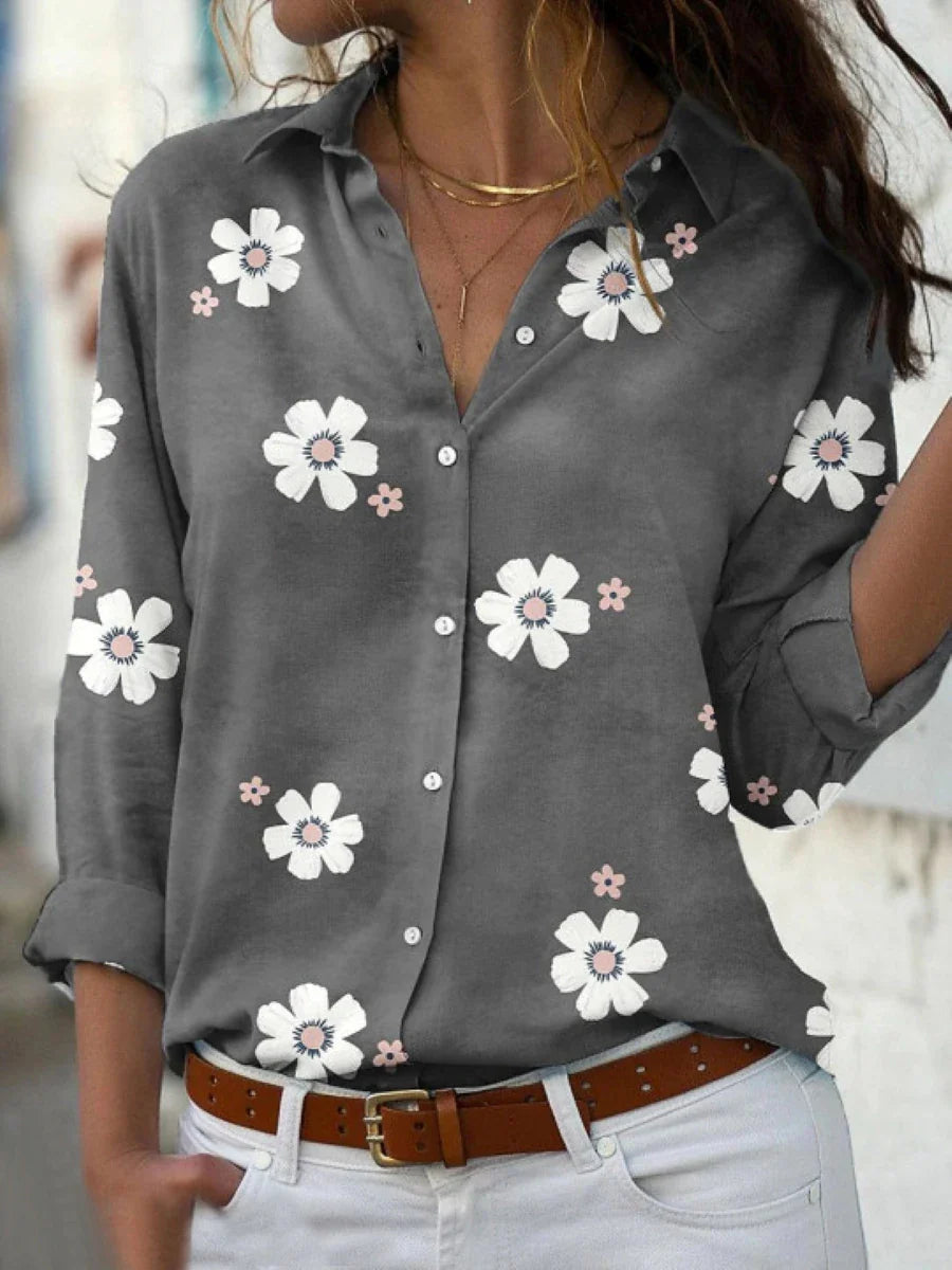 Women's Flowing Floral Print Casual Blouse