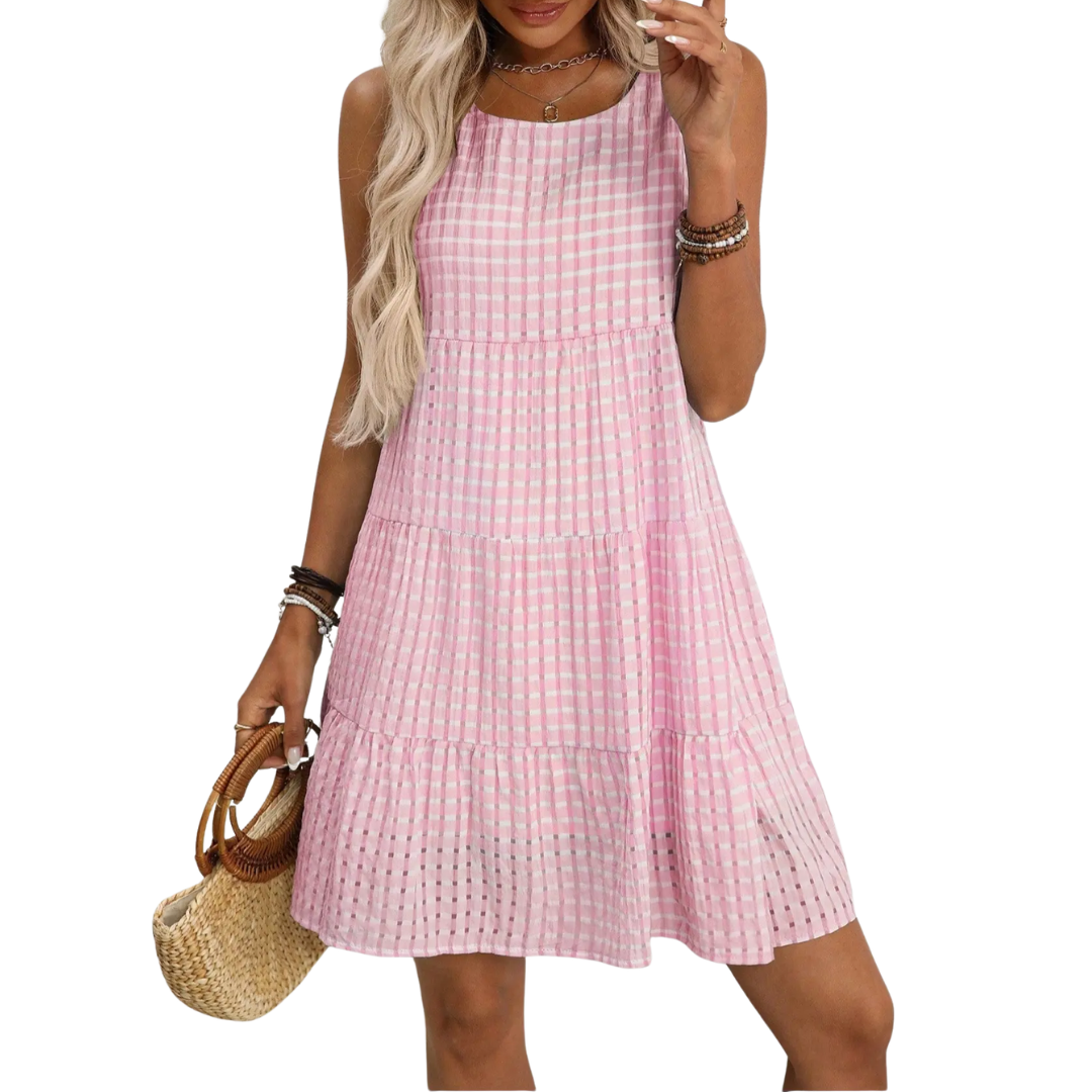 Women's Flowy Plaid Sleeveless Casual Sundress