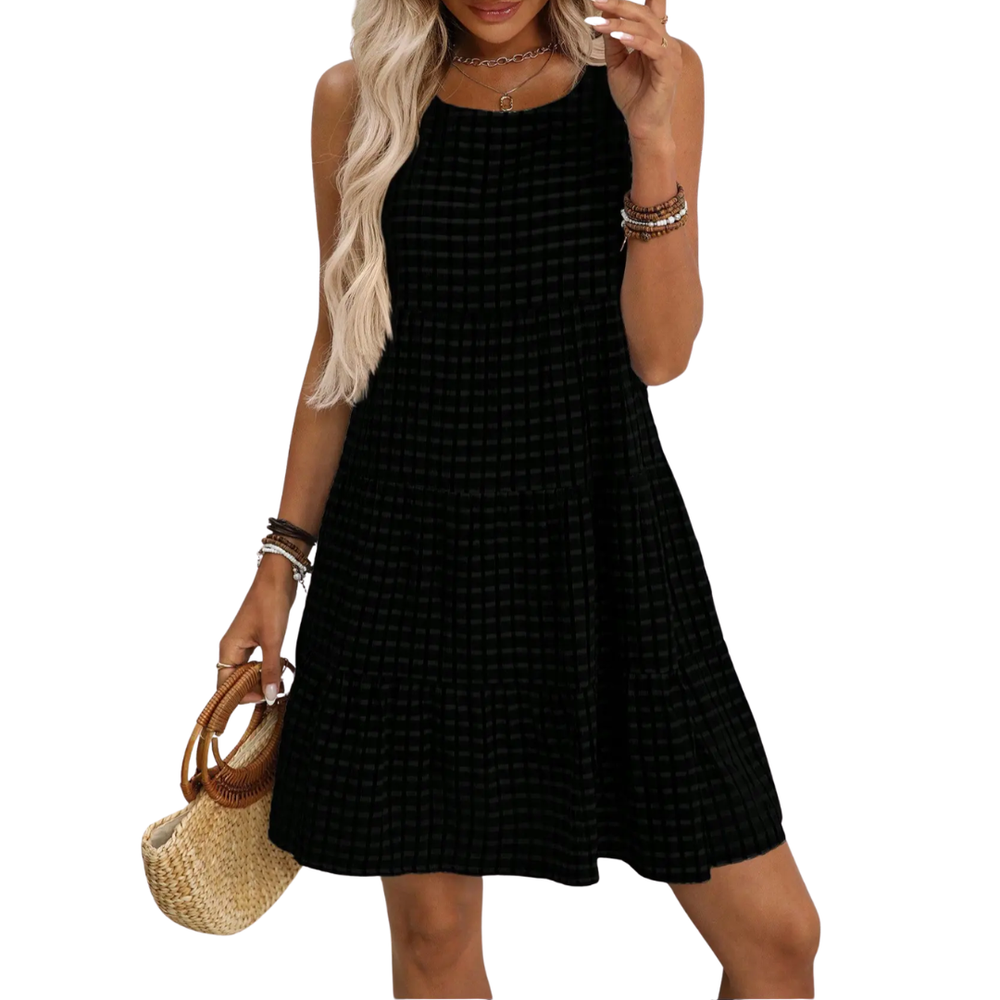 Women's Flowy Plaid Sleeveless Casual Sundress