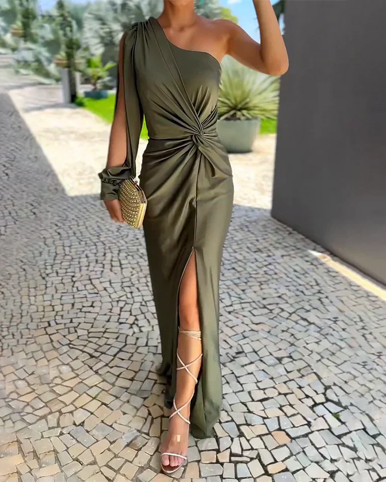 Women's Flowy Pleated Wedding Guest Dress