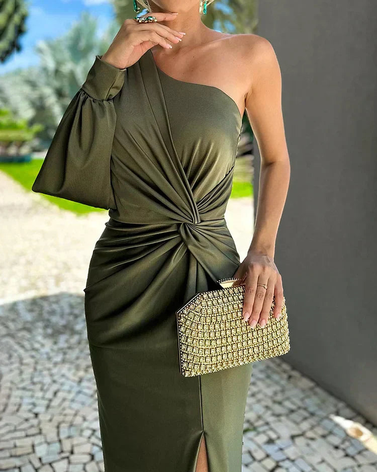 Women's Flowy Pleated Wedding Guest Dress