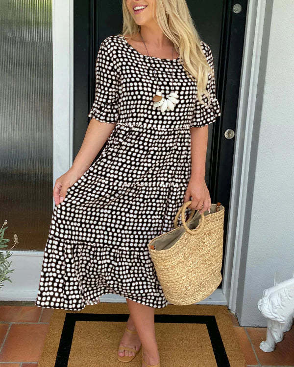 Women's Flowy Polka Dot Midi Sundress