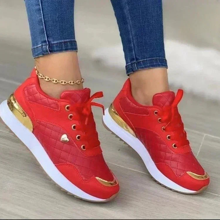 Women's Mesh Lace-Up Flat Sneakers