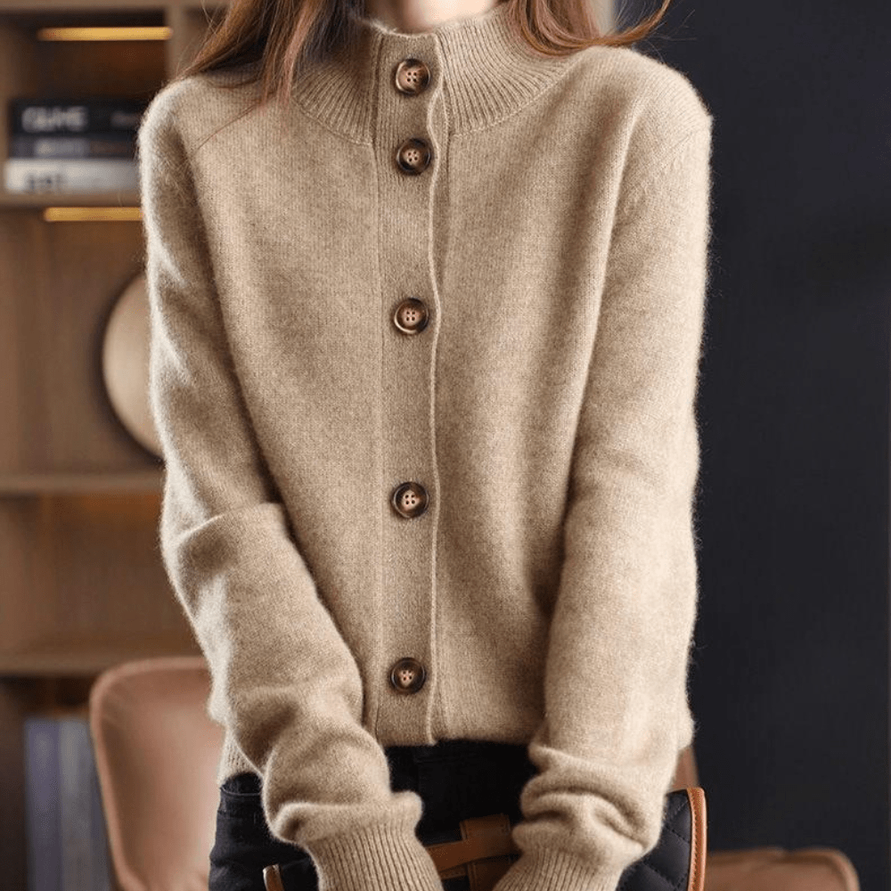 Women's Mock Neck Oversized Long Cardigan