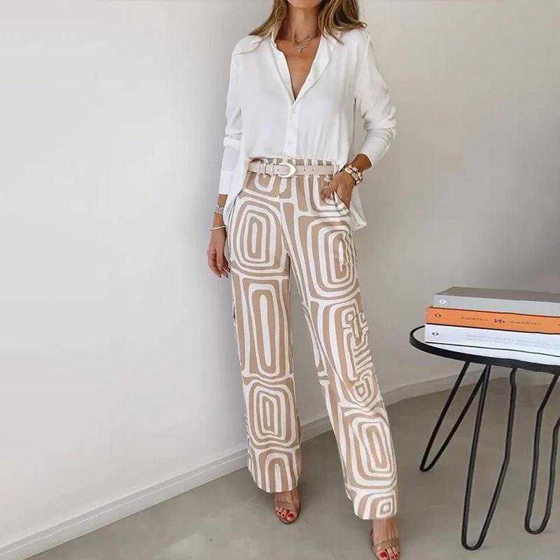 Women's Two-Piece Wide Leg Trouser Summer Set