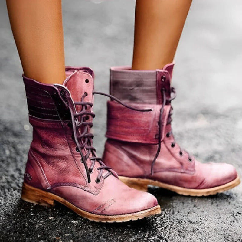 Women's Vintage Lace-Up Ankle Boots